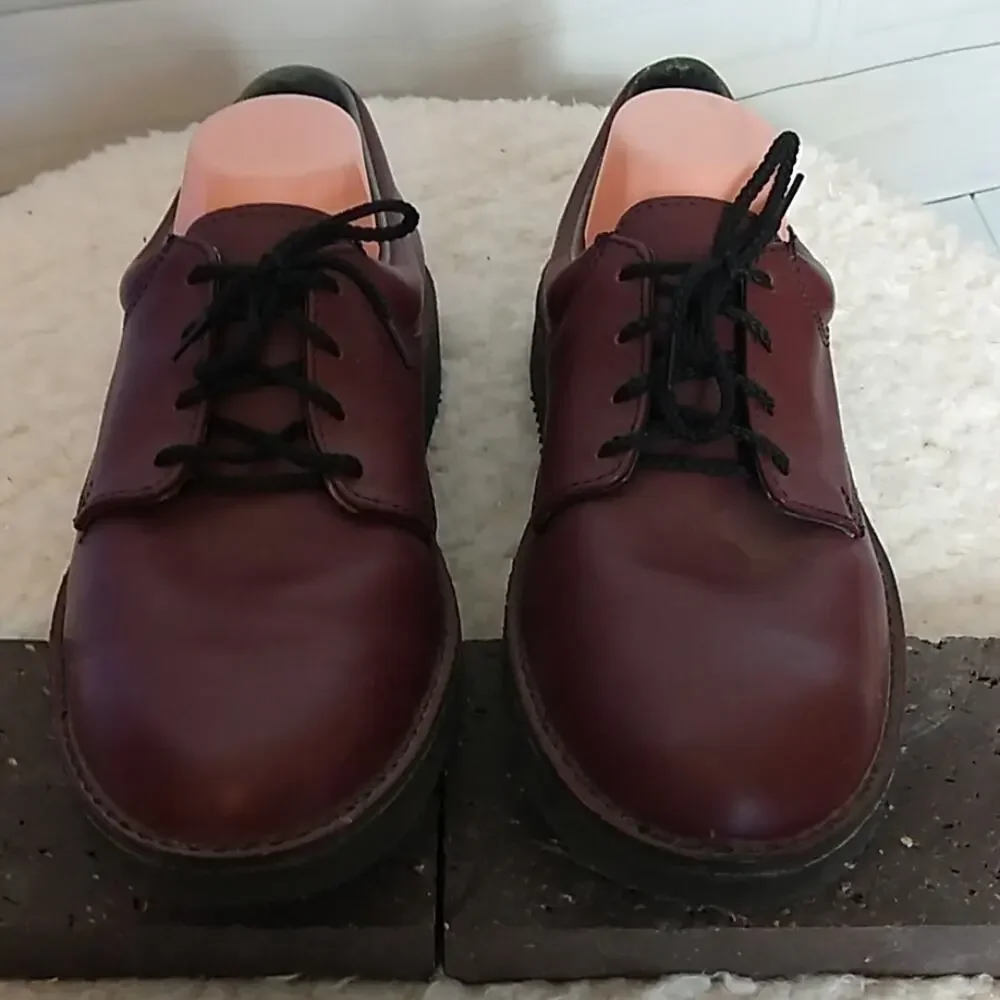 Eva Tech SZ 10 Men's Oxford Dress Shoes Reddish Brown Lightweight Leather